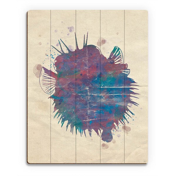 Rainbow Watercolor Puffer Wall Art Print on Wood