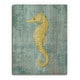 preview thumbnail 1 of 0, Bright Seahorse in Yellow Wall Art Print on Wood