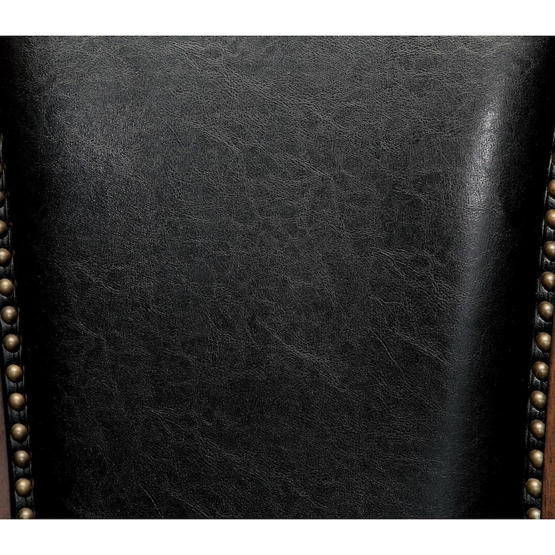 Furniture of America Frankline Traditional Faux Leather Wheeled Arm Chairs (Set of 2)