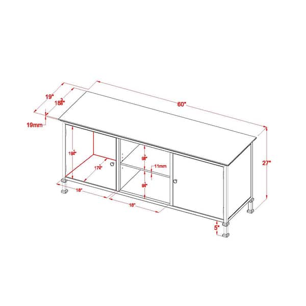 Dele Rustic Oak 60-inch Wood Multi-functional Storage TV Console by Furniture of America