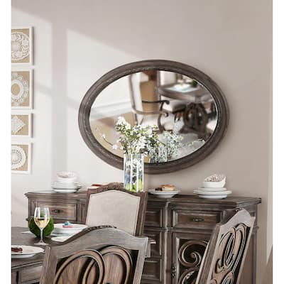 Cornerways Rustic Brown 49-inch Wood Floating Mirror by The Gray Barn
