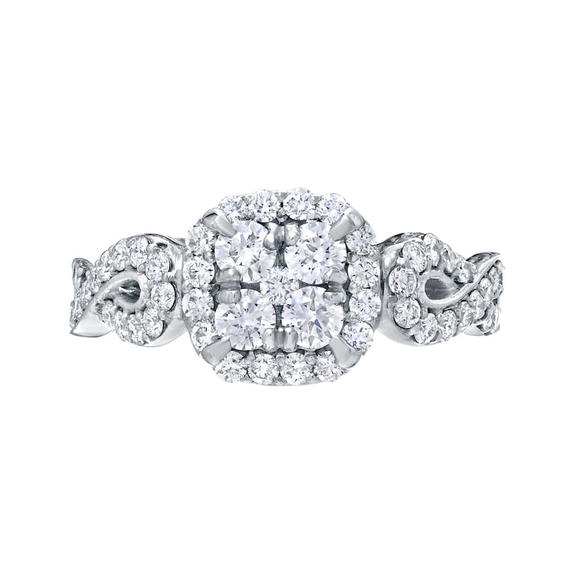 Auriya Unique 1 carat TW Infinity Diamond Halo Engagement Ring 14k Gold