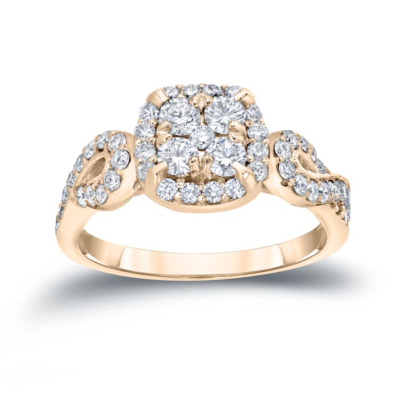 Auriya Unique 1 carat TW Infinity Diamond Halo Engagement Ring 14k Gold
