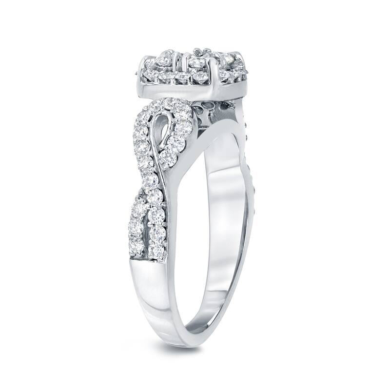 Auriya Unique 1 carat TW Infinity Diamond Halo Engagement Ring 14k Gold