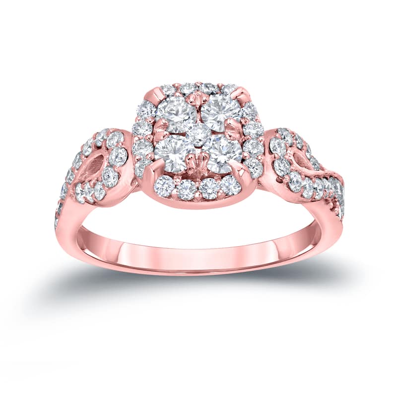 Auriya Unique 1 carat TW Infinity Diamond Halo Engagement Ring 14k Gold
