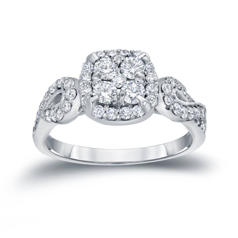 Auriya Unique 1 carat TW Infinity Diamond Halo Engagement Ring 14k Gold