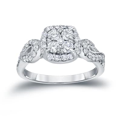Auriya Unique 1 carat TW Infinity Diamond Halo Engagement Ring 14k Gold