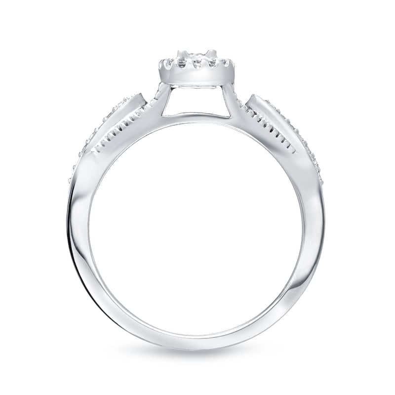 14k Gold 1/4ct TDW Halo Diamond Engagement Ring by Auriya (H-I, I1-I2)