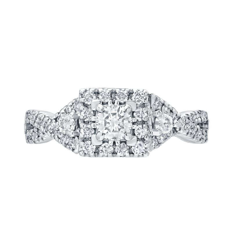Auriya Vintage 4/6ct TW Diamond Halo Engagement Ring 14K Gold (H-I, I1-I2)