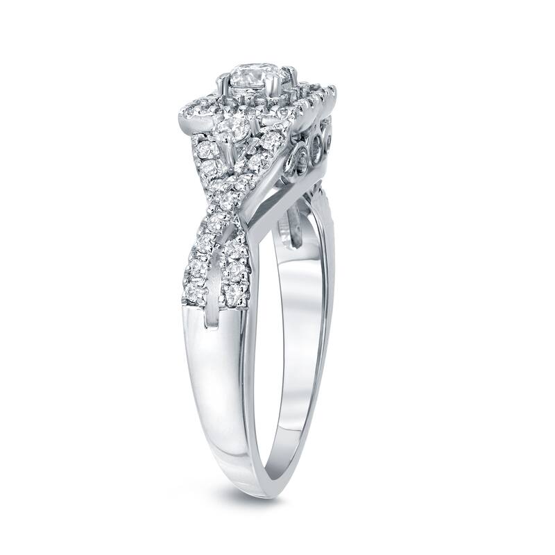 Auriya Vintage 4/6ct TW Diamond Halo Engagement Ring 14K Gold (H-I, I1-I2)