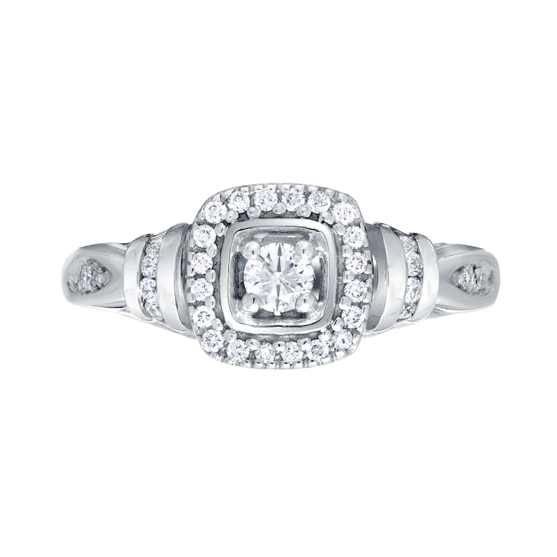Auriya Modern Round 2/5ct TW Diamond Halo Engagement Ring 14k Gold (H-I, I1-I2)