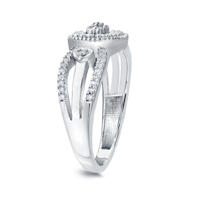 Auriya Vintage Round Diamond Halo Engagement Ring 1/4ct TW 14k Gold