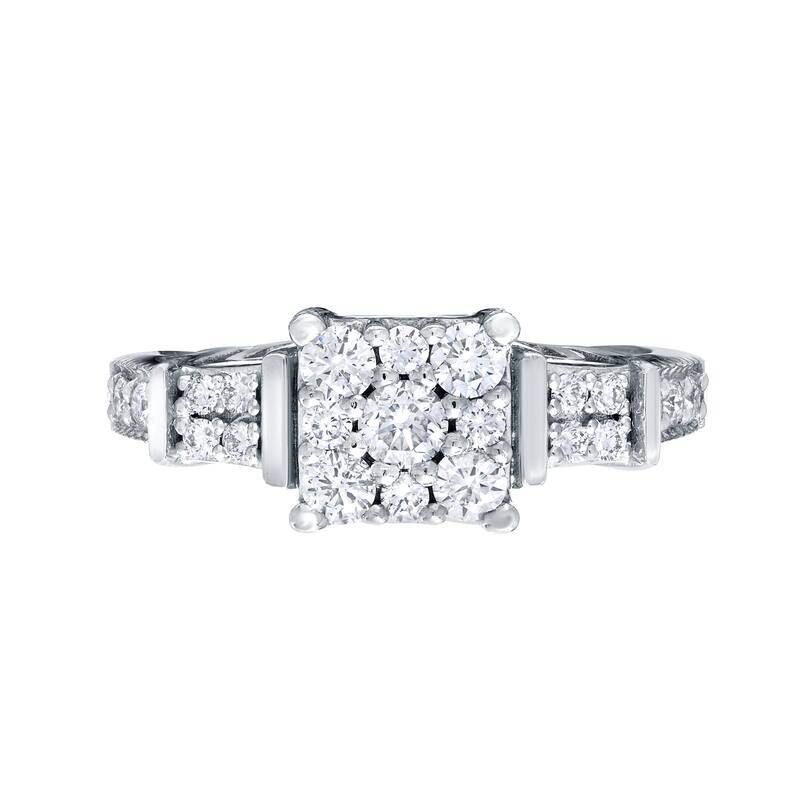 14k Gold 3/5ct TDW Composite Style Diamond Engagement Ring by Auriya (H-I, I1-I2)