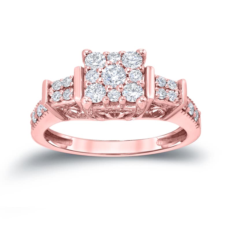 14k Gold 3/5ct TDW Composite Style Diamond Engagement Ring by Auriya (H-I, I1-I2)
