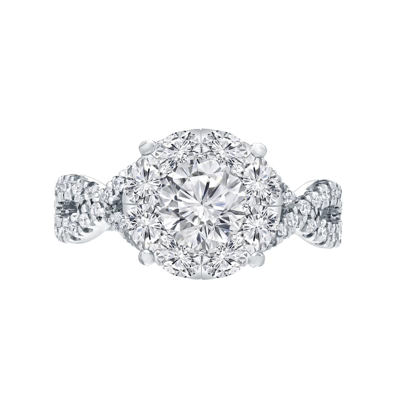 Auriya 14k Gold 1 carat TW Infinity Diamond Halo Engagement Ring