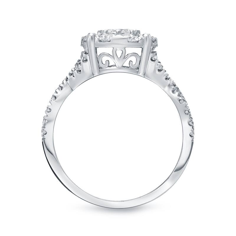 Auriya 14k Gold 1 carat TW Infinity Diamond Halo Engagement Ring