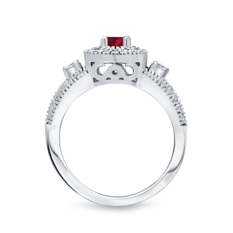 14k Gold 1/5ct Ruby and 3/5ct TDW Diamond Braided Infinity Engagement Ring Set