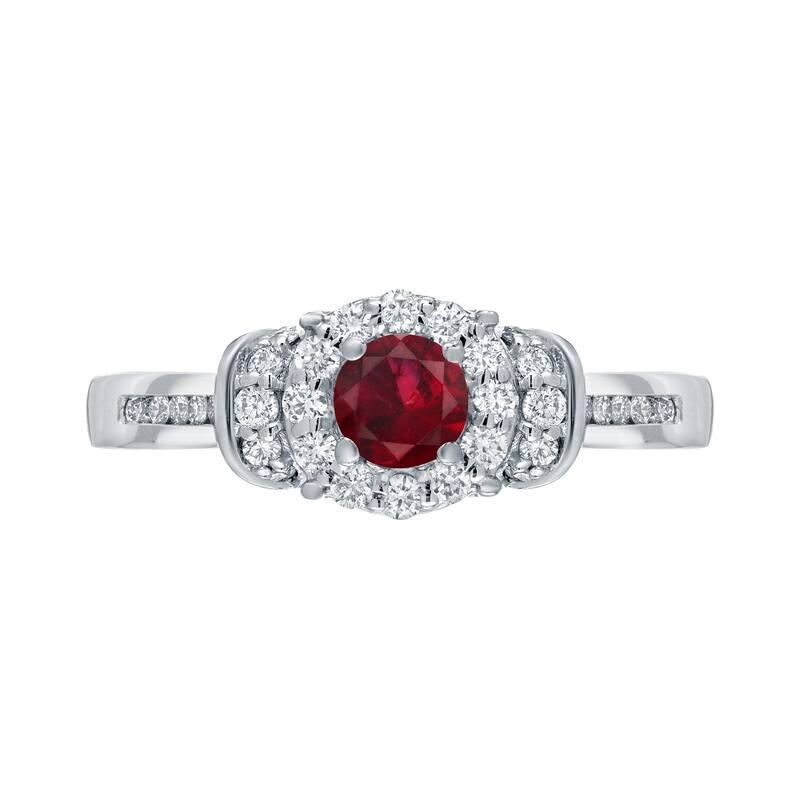 14k Gold 1/4ct Ruby and 1/4ct TDW Diamond & Gem Engagement Ring by Auriya