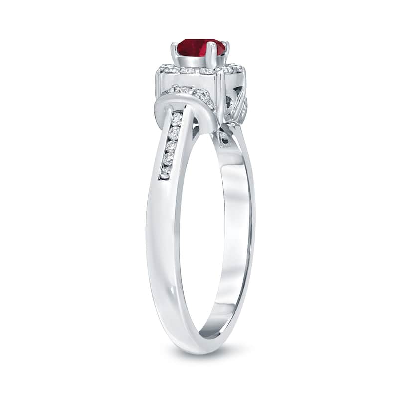 14k Gold 1/4ct Ruby and 1/4ct TDW Diamond & Gem Engagement Ring by Auriya