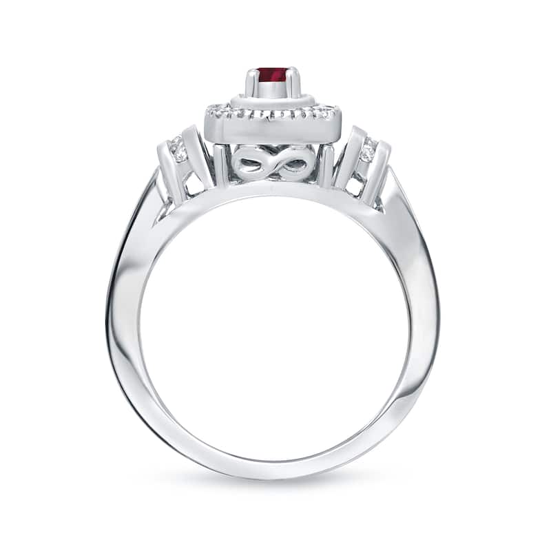 14k Gold 1/5ct Ruby and 1/3ct TDW Diamond Engagement Ring Set