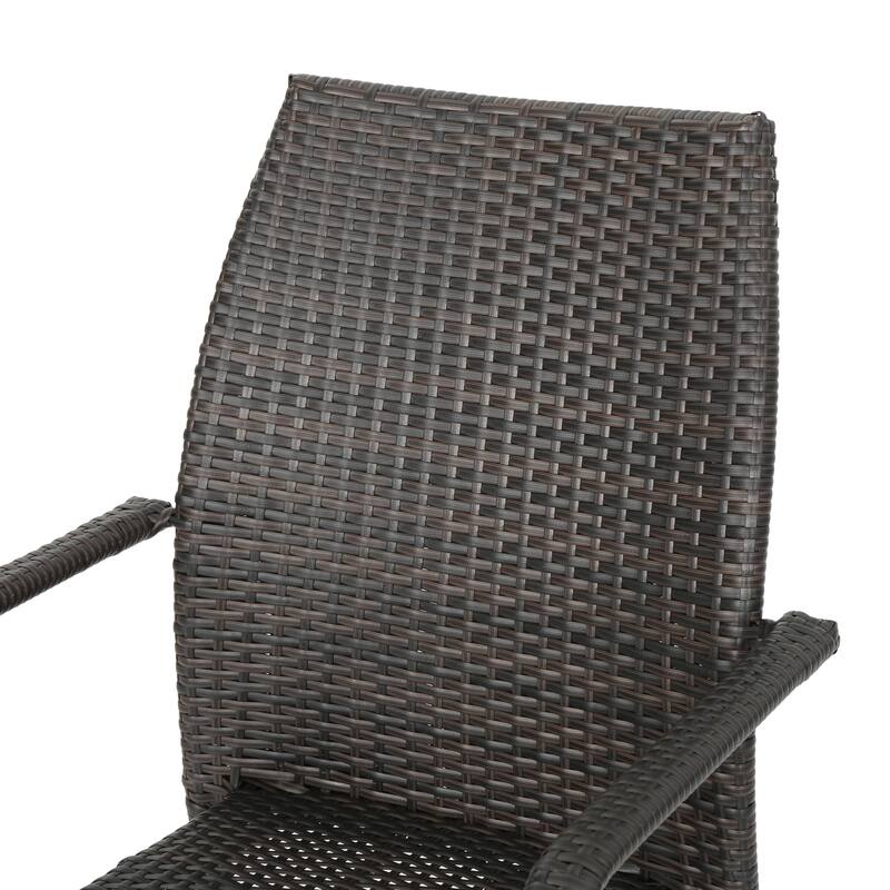 Crawford Outdoor 3-piece Round Wicker Bistro Chat Set by Christopher Knight Home