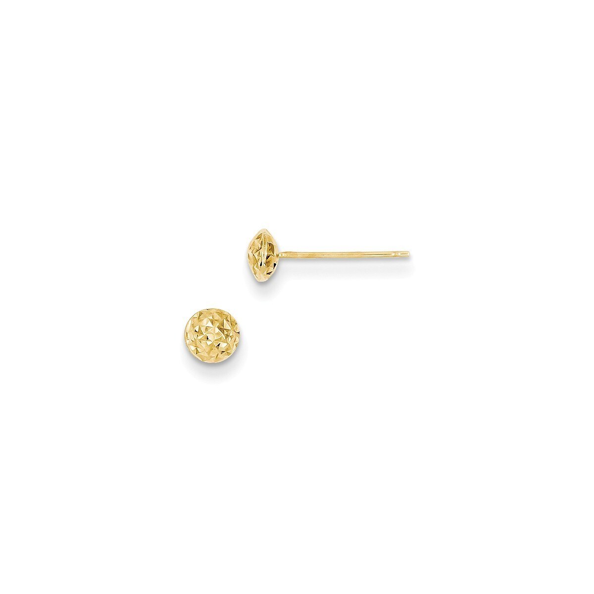 14K White Gold 6mm Circle Puff Post Earrings