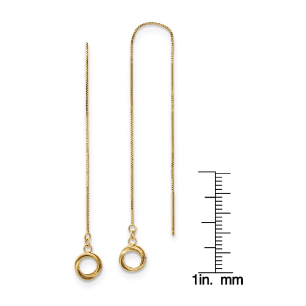 14kt Yellow Gold Polished Diamond-cut Spiral Threader Earrings