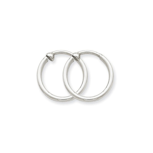 14 Karat White Gold Non Pierced Hoop Earrings Free Shipping 14 Karat White Gold Non Pierced Hoop Earrings