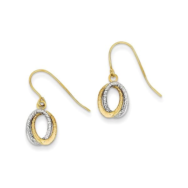 14k Yellow Gold Dangling Earrings, 40mm x 22mm 14k Yellow Gold Dangling Earrings, 40mm x 22mm