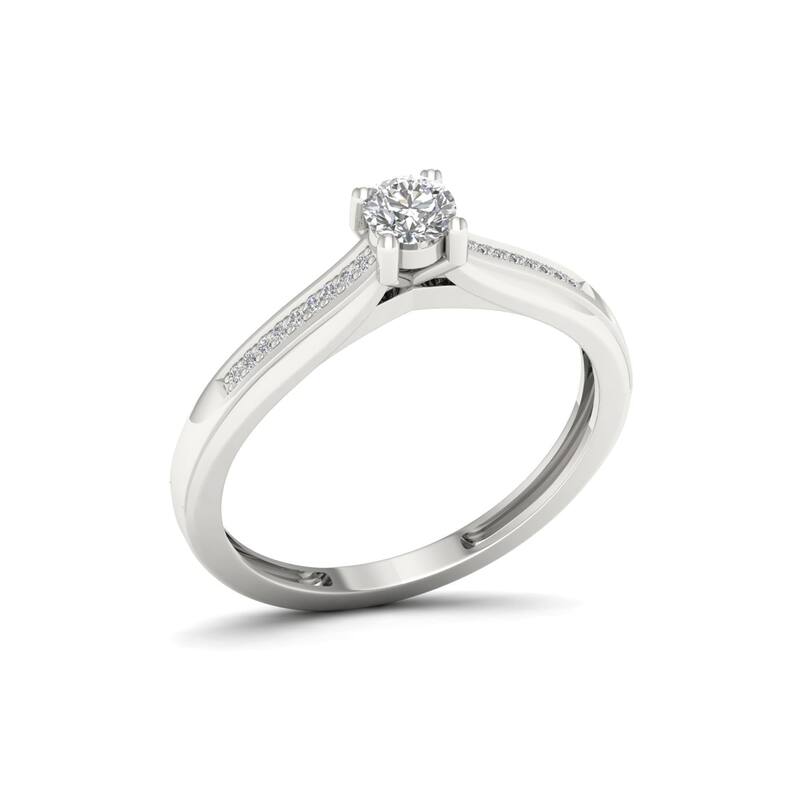 De Couer 1/10ct TDW Diamond Classic Ring - White