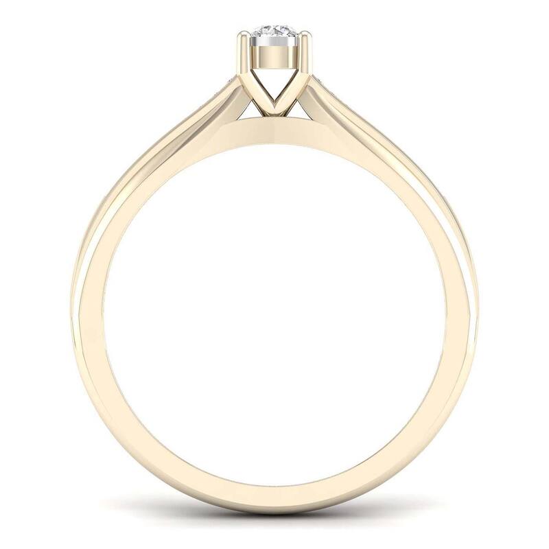 De Couer 1/10ct TDW Diamond Classic Ring (H-I, I2) - Yellow