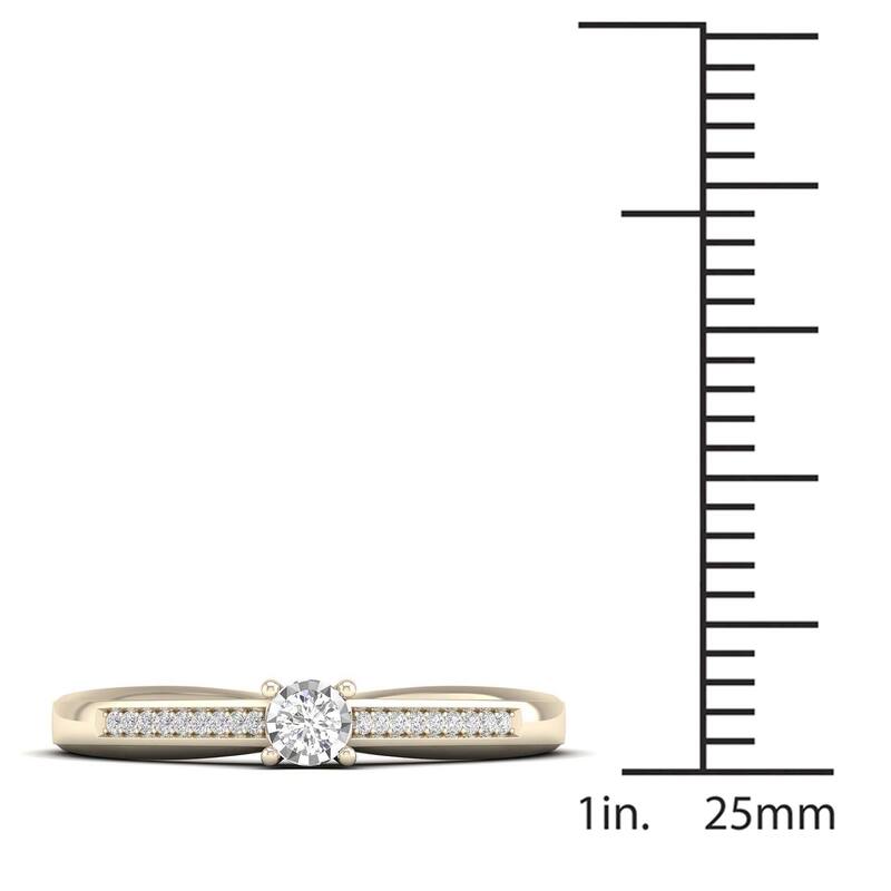 De Couer 1/10ct TDW Diamond Classic Ring (H-I, I2) - Yellow