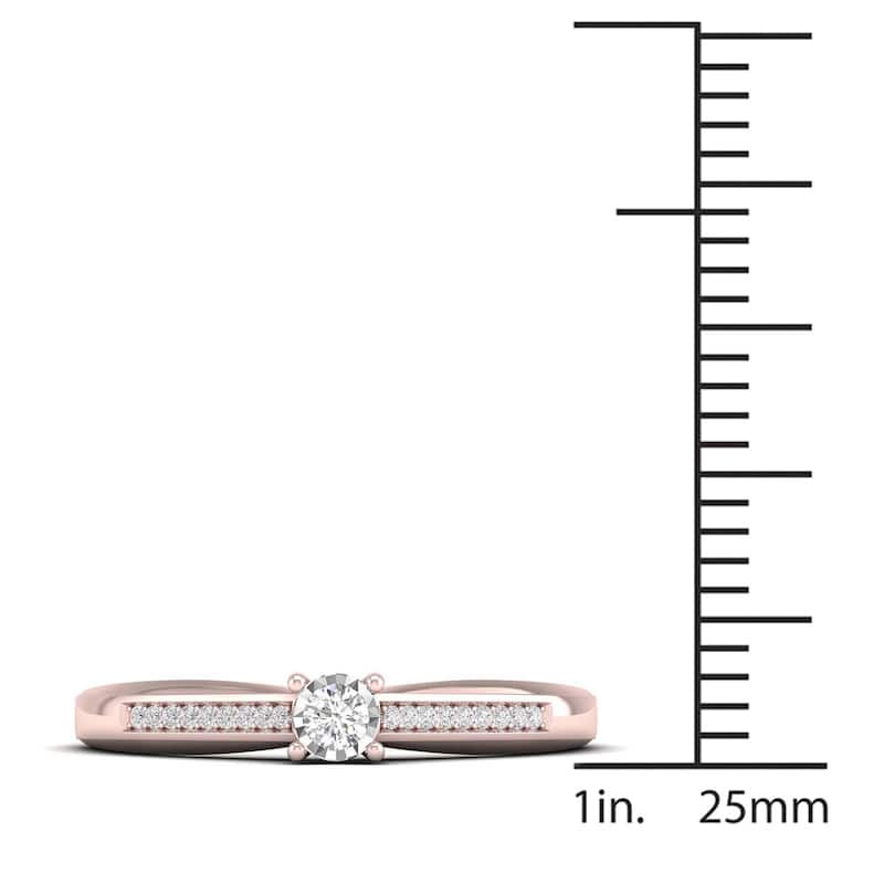De Couer 1/10ct TDW Diamond Classic Ring (H-I, I2) - Pink
