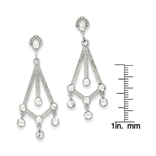 Shop Versil 14 Karat White Gold Diamond Cut Chandelier Earrings