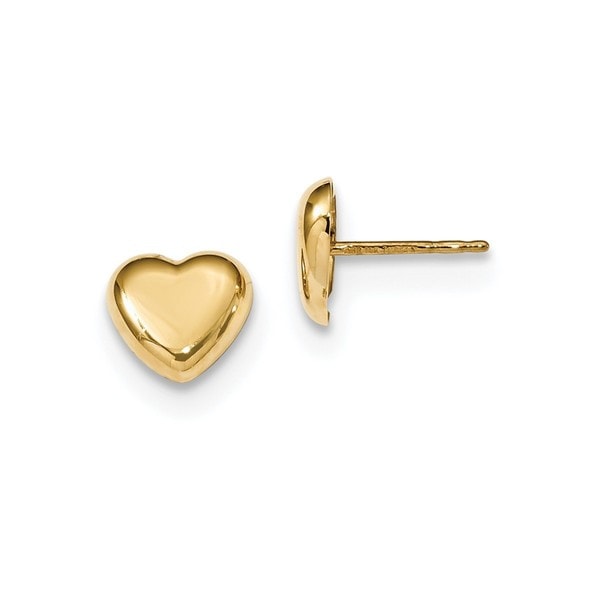 14 Karat Gold Polished Heart Post Earrings Free Shipping 14 Karat Gold Polished Heart Post Earrings