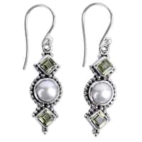 Shop Handmade Sterling Silver Multi-colored Crystal Flower Earrings ...