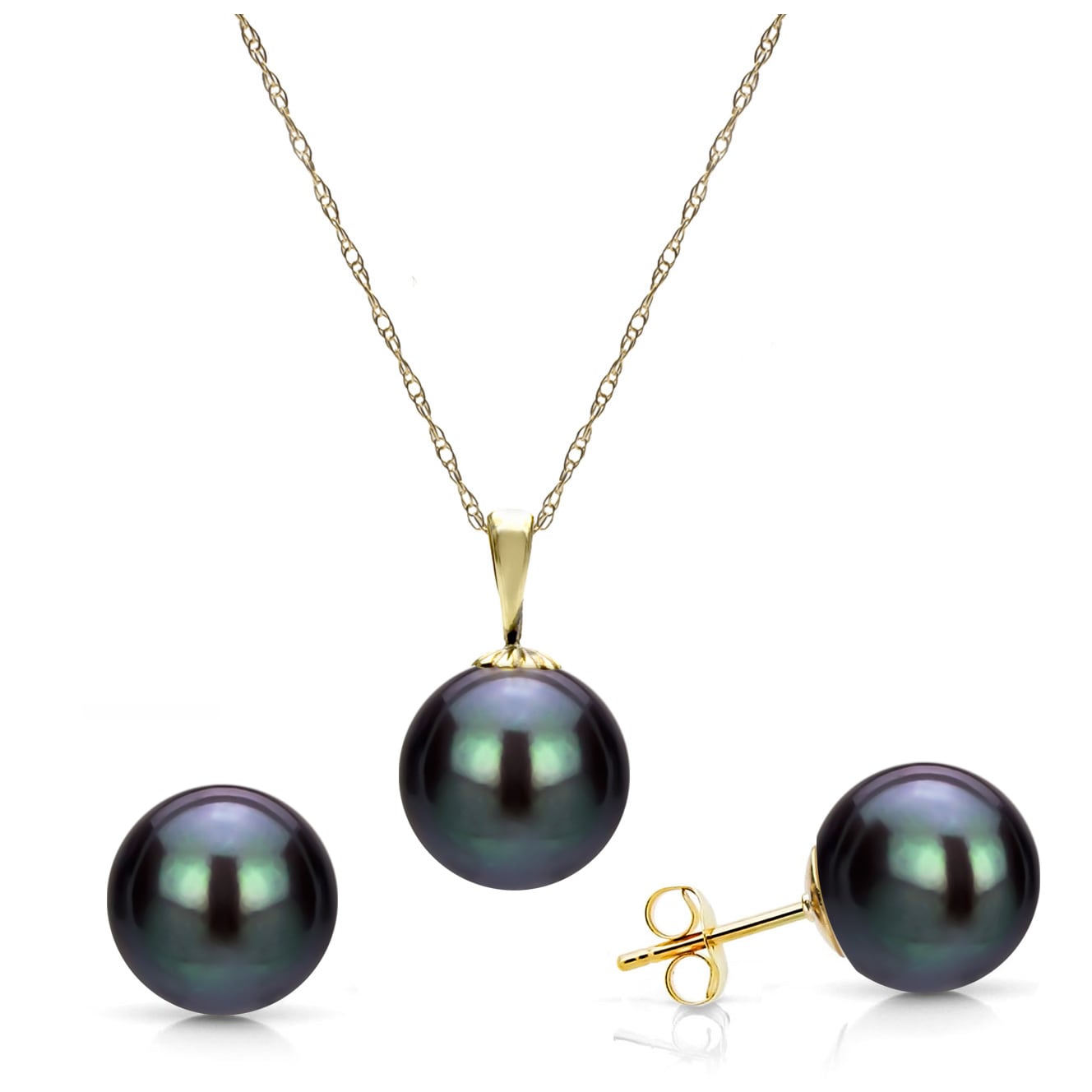 pearl pendant necklace and earring set