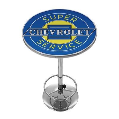 Chevrolet Chrome Pub Table - Super Service - 27.375" x 27.375" x 42"