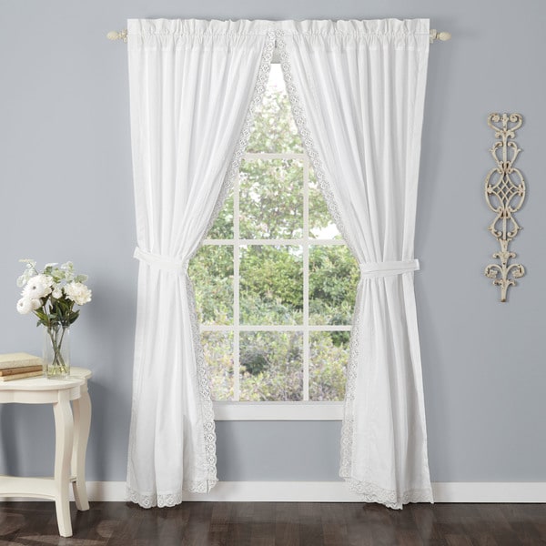Laura Ashley Annabella Lace Curtain Panel Set - Free Shipping Today ...