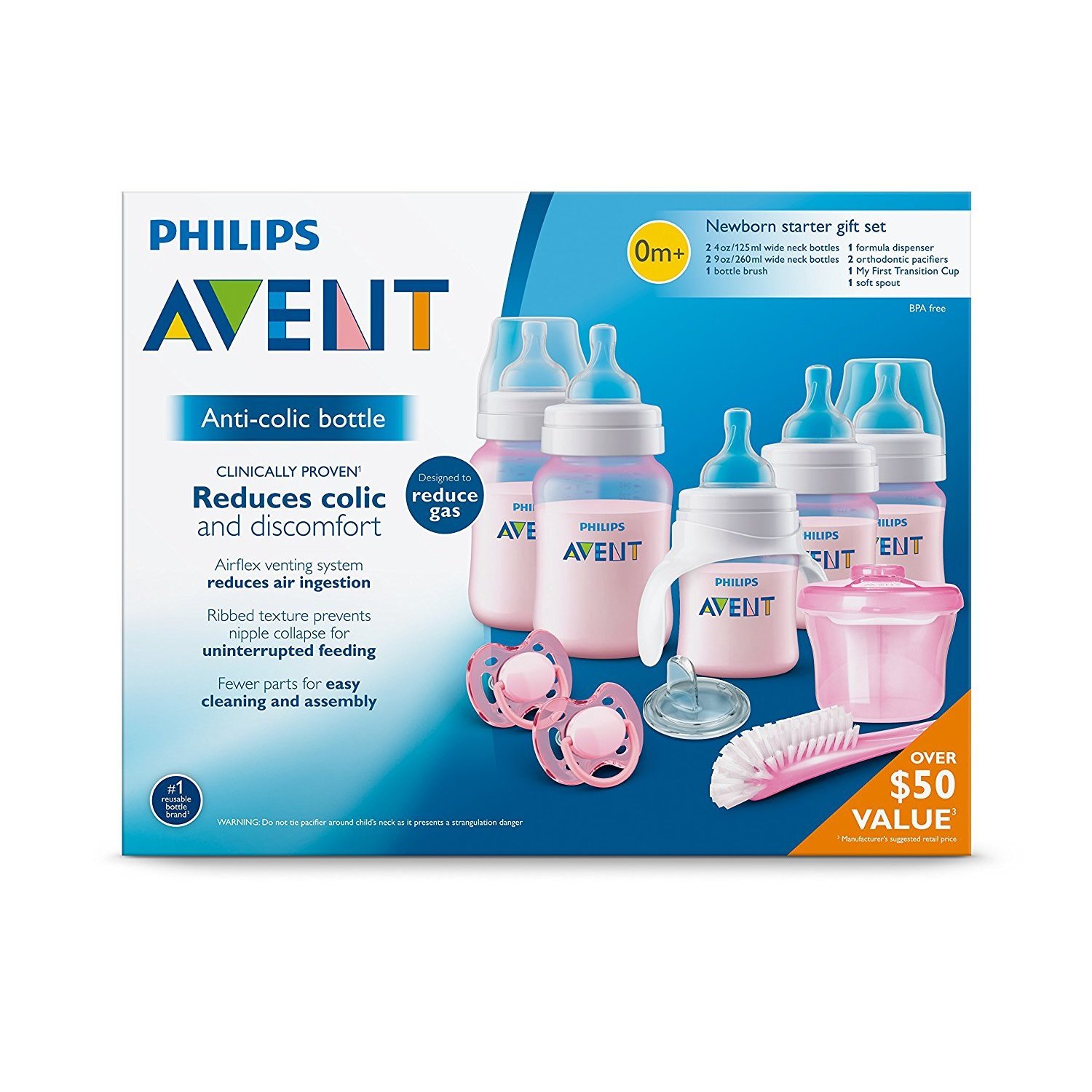 pink avent bottles starter set