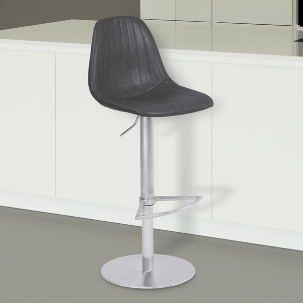 Shop Armen Living Melrose Grey Faux Leather Adjustable Bar ... (600 x 600 Pixel)