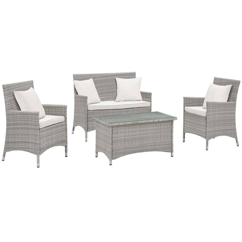 Modway Bridge Rattan 4-piece Outdoor Patio Set with Cushions