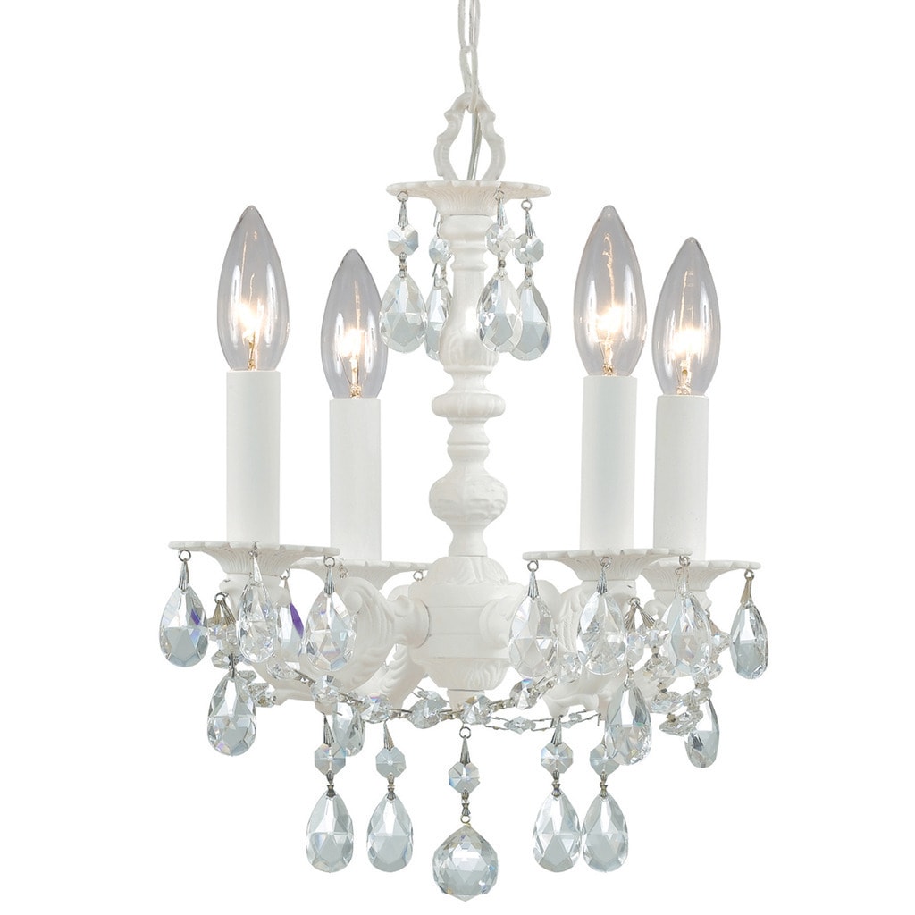Crystorama Paris Market Collection 4-light Wet White Mini Chandelier - Chandeliers For Bedrooms by Overstock.com