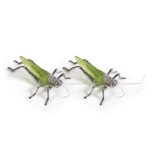 Decorative Grasshopper Figurine, Green (Set of 2)