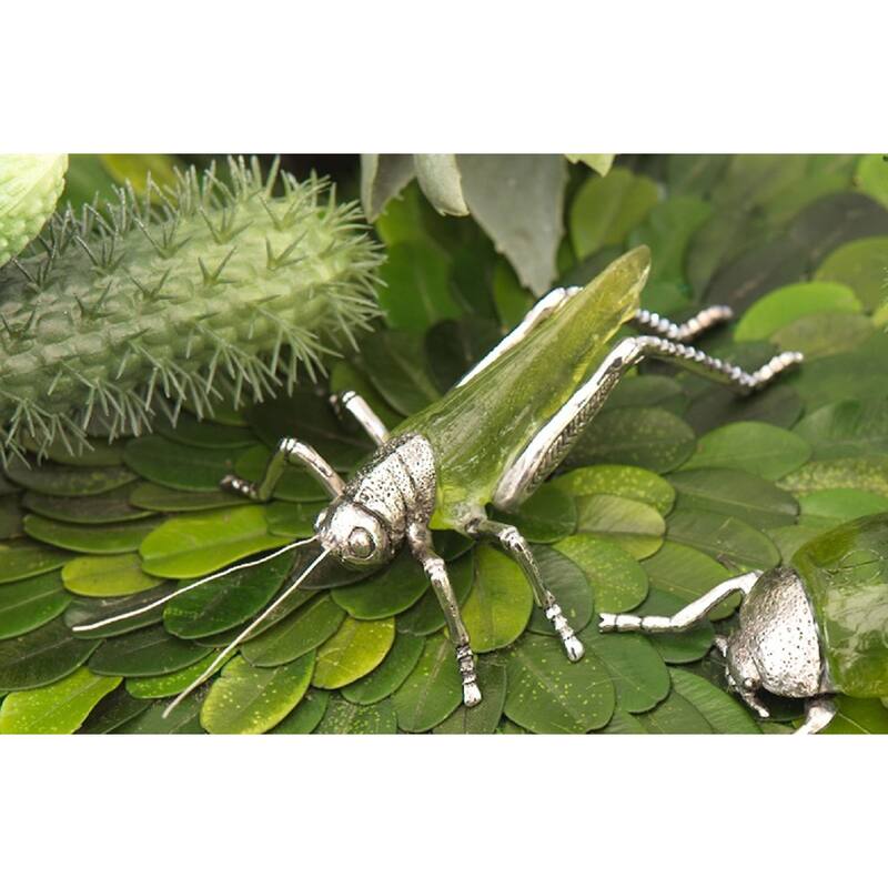 Decorative Grasshopper Figurine, Green (Set of 2)