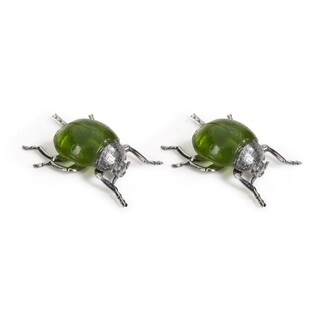 Decorative Ladybug Figurine, Green (Set of 2)
