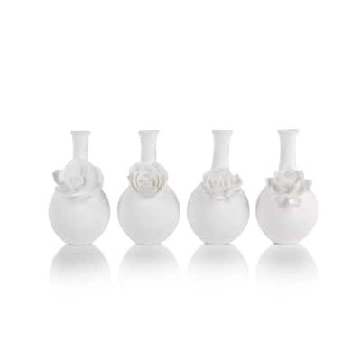 "Cameo" Porcelain Long Neck Vase (Set of 4)