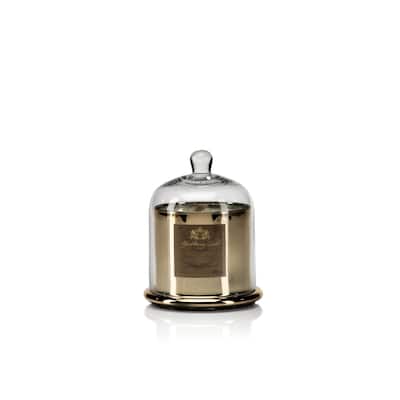 Large Glass Jar Candle with Bell Cloche, Golden Beach Scent