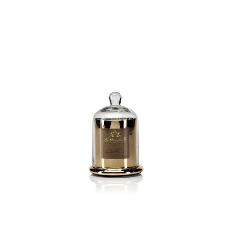 Medium Glass Jar Candle with Bell Cloche, Golden Beach Scent (Set of 2)