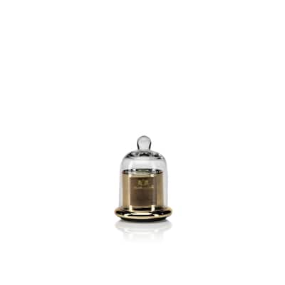 Small Glass Jar Candle with Bell Cloche, Golden Beach Scent (Set of 2)